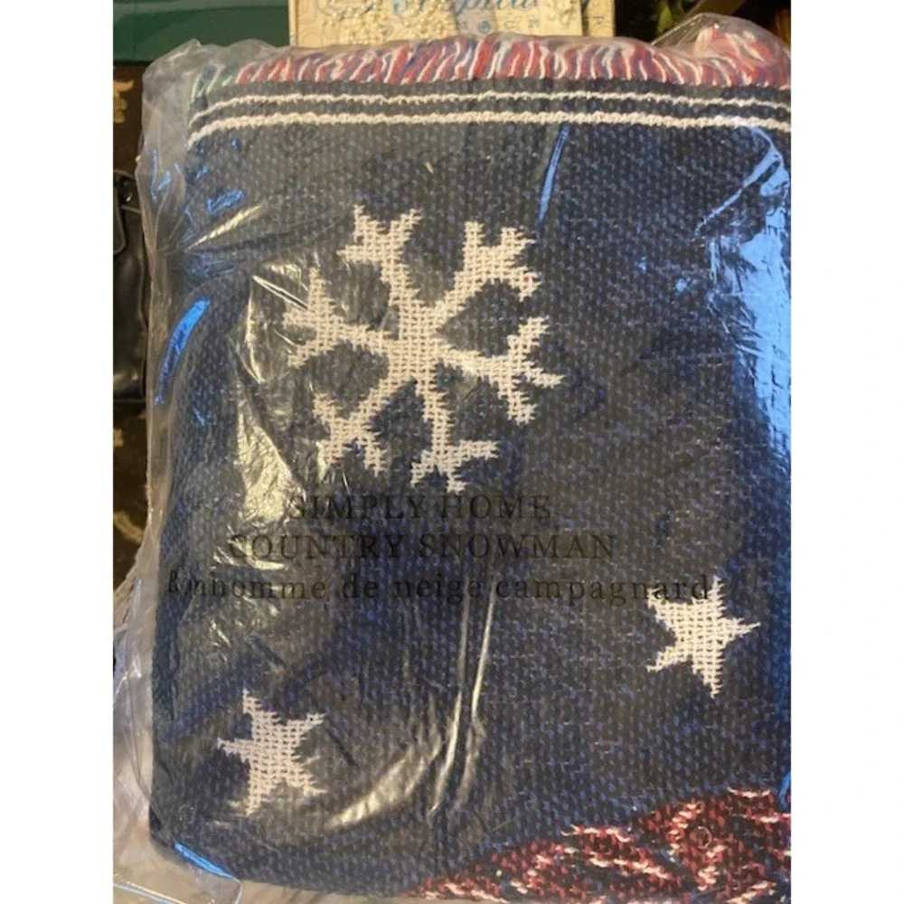 New Snowman Tapestry Throw‎ Blanket Fringed 38